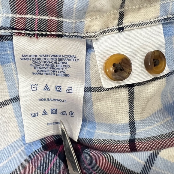 Lands End Womens Blue and Red Plaid Top Size 12 Tall - Picture 5 of 5